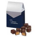 Chocolate Peanut Butter Meltaways in Navy & Silver Gable Top Gift Box